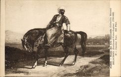 Vintage Postcard Paris Museum of Decorative Arts Collection Moreau Delacroix Riding Turkish