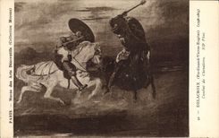 CPA Paris Musee des Arts Decoratifs Moreau Delacroix Combat de chevaliers 
