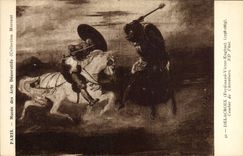 CPA Paris Musee des Arts Decoratifs Moreau Delacroix Combat de chevaliers 