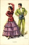 Vintage Postcard Fantasy Illustrator Panaderos Woman