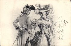 Vintage Postcard Fantasy Illustrator Woman Range