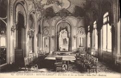 Vintage Postcard Monte Carlo Casino a gaming room to the casino Green Living room Caster