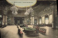 Vintage Postcard Casino Monte Carlo Big room of plays