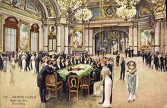 Vintage Postcard Casino Monte Carlo Gaming room Casters