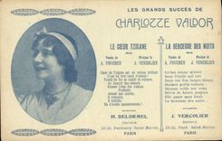 Postal Charlotte Valdor Le el corazón gitano la nana de las noches