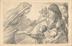 CPA Militaria Femme Secours National 