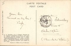 Vintage Postcard Militaria the German flag of the 87eme regiment of infantry