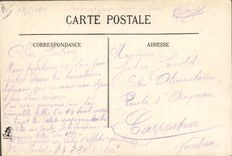 Vintage Postcard Militaria a French part of 75 in action at the battlefield