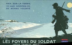 CPA Militaria Les foyers du soldat Union Franco Americaine YMCA 