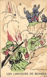 CPA Militaria Les lanceurs de bombe 