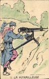 CPA Militaria La mitrailleuse 