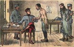 CPA Militaria La visite Docteur 
