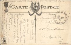 Vintage Postcard Militaria the departure of the person on leave