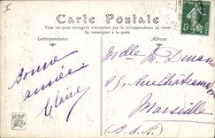 Vintage Postcard Living room of 1908 the thatched cottage Camille Bellanger