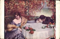 Vintage Postcard Living room of Paris Ridel Fine of a dream