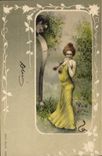 Vintage Postcard Fantasy Illustrator Woman Snake
