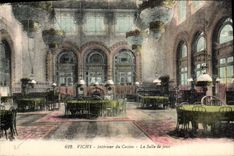 Vintage Postcard Interior of the Vichy Casino the gaming room