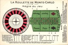 CPA Casino La roulette de Monte Carlo Regle du jeu