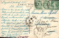 Postal Folclore Auvernia el jugador de gaita