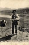 Vintage Postcard Folklore Auvergne Bagpiper