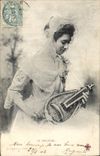 CPA Folklore La vielleuse 