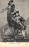 Vintage Postcard Folklore the Pyrenees Musicians Laruns Good Water Drawing of Gorse