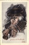 CPA Folklore Joueur de Bombarde Jorge Morin Bretagne 