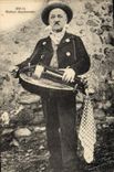 Vintage Postcard Folklore Bourbonnais Hurdy-gurdyist