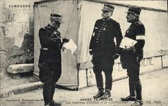 Vintage Postcard Militaria general Joffre and of Castelnau