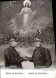CPA Militaria Joffre Castelnau Pour la victoire Confiance Christ 