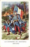 Vintage Postcard Militaria the defense of the flag