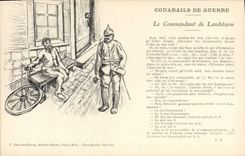 Vintage Postcard Militaria Couarails of war the commander de Landsturm