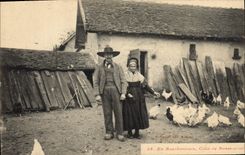 Vintage Postcard Folklore in Bourbonnais basic Corner court