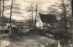 Vintage Postcard Folklore pastoral Scenes of the center of France the departure for the fields