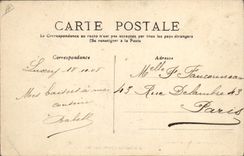 Vintage Postcard Folklore With the fountain Young people From the Landes