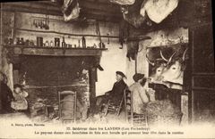 CPA Folklore Interieur dans les Landes Boeufs TOP 