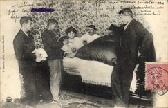 CPA Folklore Soir de noce dans Les landes La Rose mariage TOP