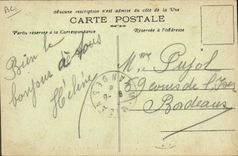 Postal Folclore en la Landas Pastor landais