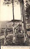 Vintage Postcard Folklore Arcachon Resineurs with work
