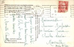 CPA Folklore Au pays landais Scene landaise avec lous Cigalouns de Morcenx