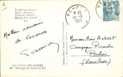 Postal Folclore al sol de la Landas Fijación de mulas sido