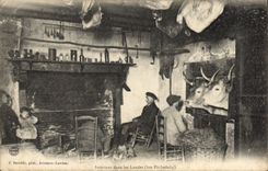 CPA Folklore Interieur dans les Landes Boeufs