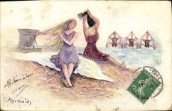 CPA Fantaisie Illustrateur Femme