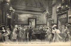 Vintage Postcard Casino of Monte Carlo Room of Thirty and Forty