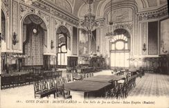 Vintage Postcard Casino of Monte Carlo a gaming room SAlle Worsens Caster