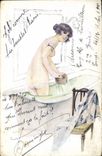 CPA Fantaisie Illustrateur Femme 