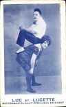 Vintage Postcard Luc and Lucette Recordman of the somersault ahead