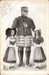 Vintage Postcard Militaria Joffre Alsace Lorraine children