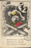 Vintage Postcard Militaria Joffre my heart has France