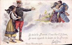 Vintage Postcard Militaria Joffre Alsace